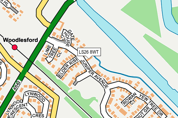 LS26 8WT map - OS OpenMap – Local (Ordnance Survey)