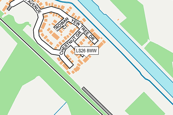 LS26 8WW map - OS OpenMap – Local (Ordnance Survey)