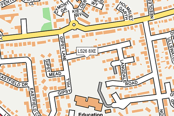LS26 8XE map - OS OpenMap – Local (Ordnance Survey)