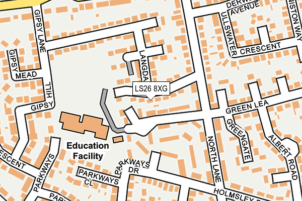 LS26 8XG map - OS OpenMap – Local (Ordnance Survey)