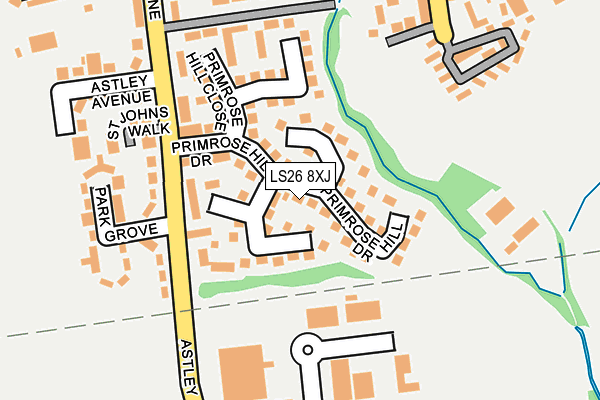 LS26 8XJ map - OS OpenMap – Local (Ordnance Survey)