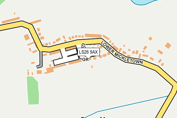 LS26 9AX map - OS OpenMap – Local (Ordnance Survey)