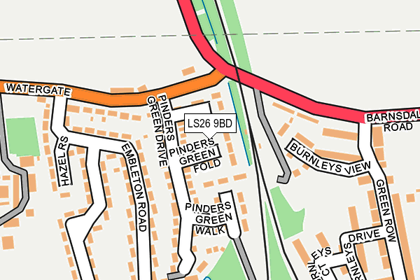 LS26 9BD map - OS OpenMap – Local (Ordnance Survey)