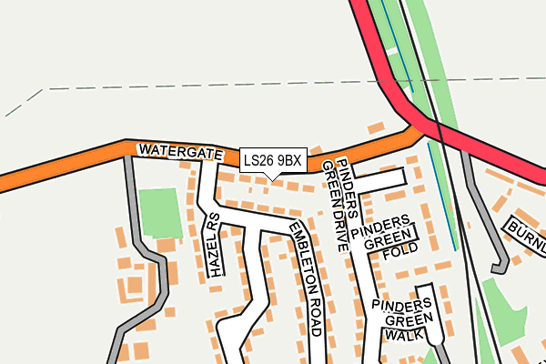 LS26 9BX map - OS OpenMap – Local (Ordnance Survey)