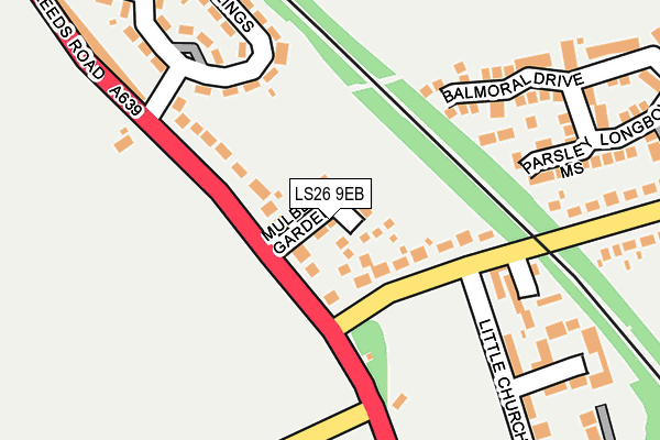LS26 9EB map - OS OpenMap – Local (Ordnance Survey)