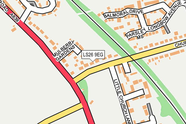 LS26 9EG map - OS OpenMap – Local (Ordnance Survey)