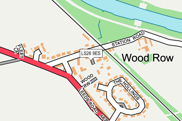 LS26 9ES map - OS OpenMap – Local (Ordnance Survey)