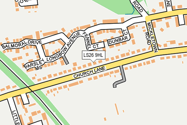 LS26 9HL map - OS OpenMap – Local (Ordnance Survey)