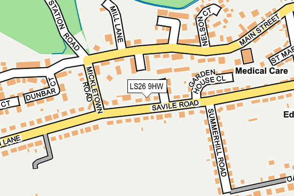 LS26 9HW map - OS OpenMap – Local (Ordnance Survey)