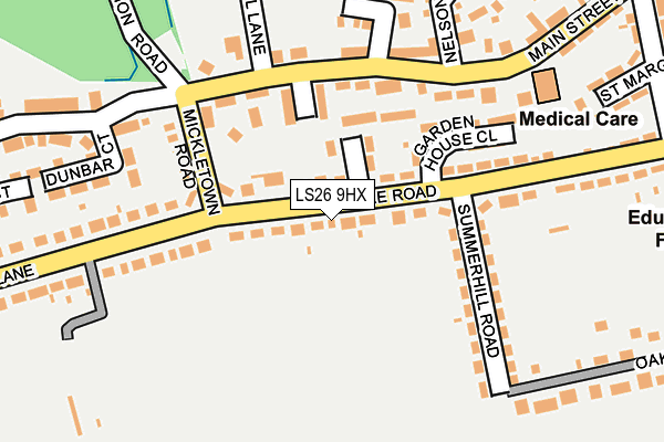 LS26 9HX map - OS OpenMap – Local (Ordnance Survey)