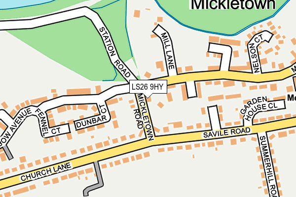 LS26 9HY map - OS OpenMap – Local (Ordnance Survey)