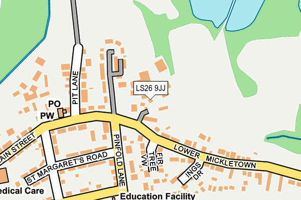 LS26 9JJ map - OS OpenMap – Local (Ordnance Survey)