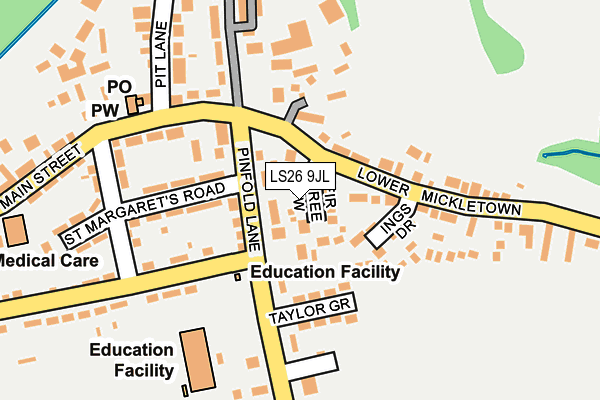 LS26 9JL map - OS OpenMap – Local (Ordnance Survey)