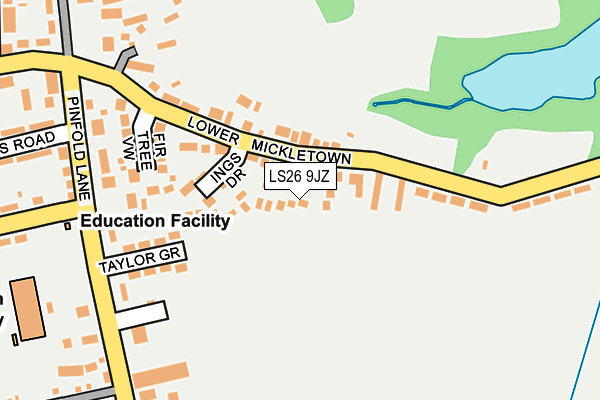 LS26 9JZ map - OS OpenMap – Local (Ordnance Survey)