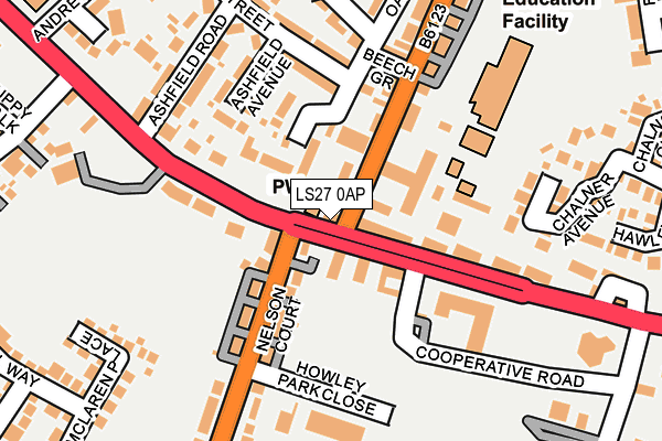 LS27 0AP map - OS OpenMap – Local (Ordnance Survey)
