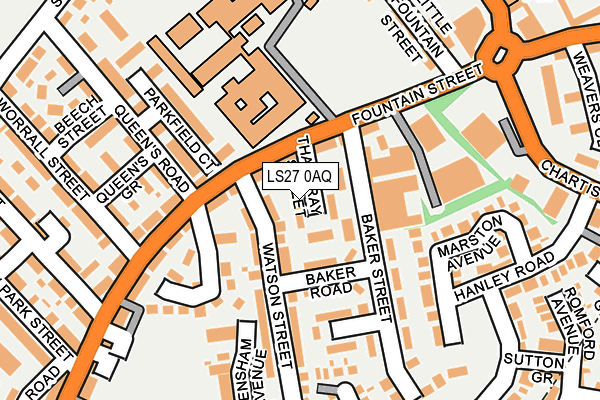 LS27 0AQ map - OS OpenMap – Local (Ordnance Survey)