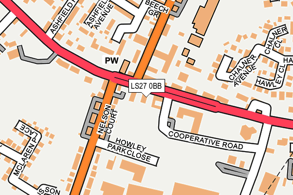 LS27 0BB map - OS OpenMap – Local (Ordnance Survey)