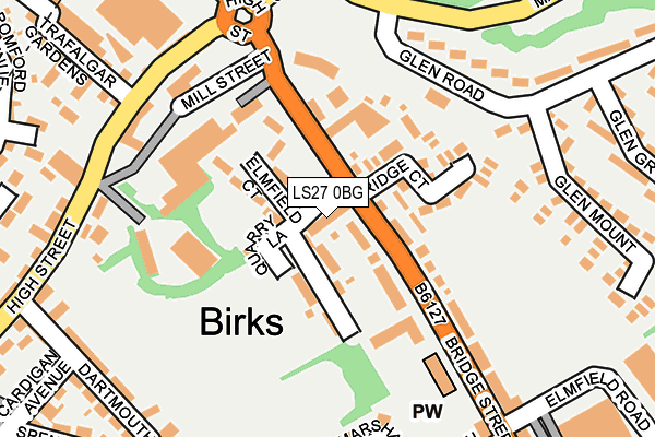 LS27 0BG map - OS OpenMap – Local (Ordnance Survey)