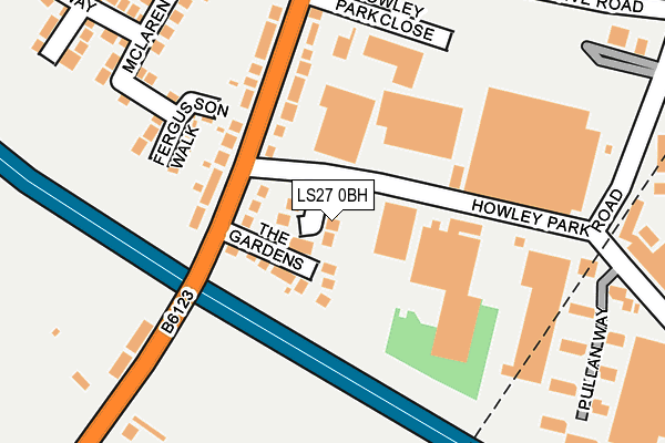 LS27 0BH map - OS OpenMap – Local (Ordnance Survey)