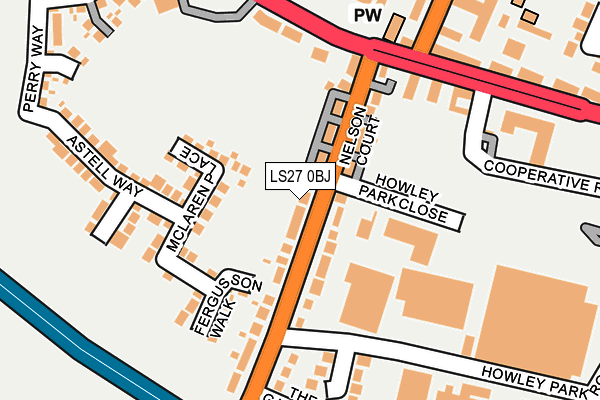LS27 0BJ map - OS OpenMap – Local (Ordnance Survey)