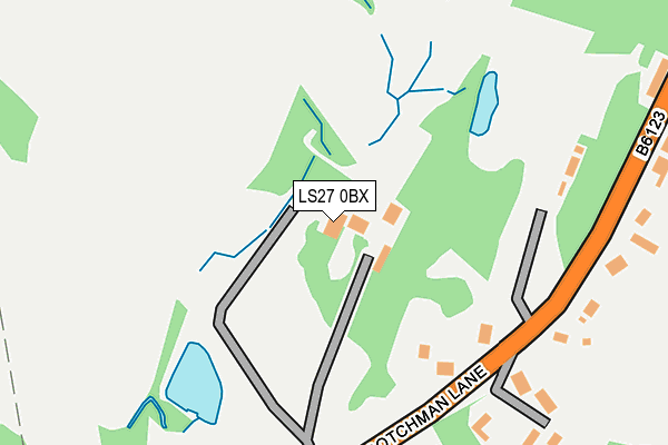 LS27 0BX map - OS OpenMap – Local (Ordnance Survey)