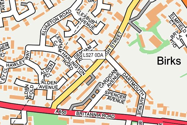 LS27 0DA map - OS OpenMap – Local (Ordnance Survey)