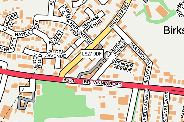 LS27 0DF map - OS OpenMap – Local (Ordnance Survey)