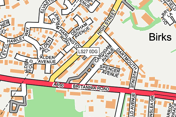 LS27 0DG map - OS OpenMap – Local (Ordnance Survey)