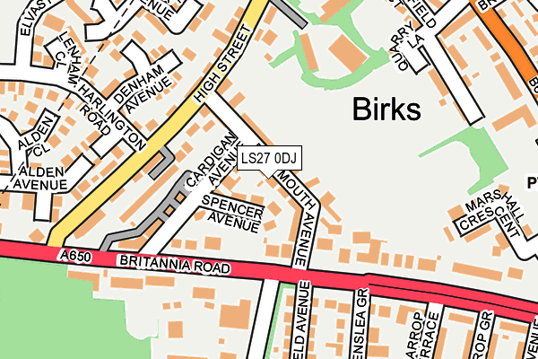 LS27 0DJ map - OS OpenMap – Local (Ordnance Survey)