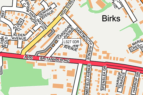 LS27 0DR map - OS OpenMap – Local (Ordnance Survey)