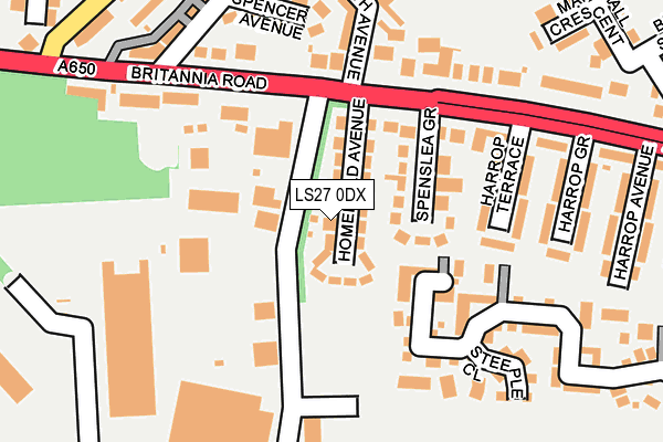 LS27 0DX map - OS OpenMap – Local (Ordnance Survey)