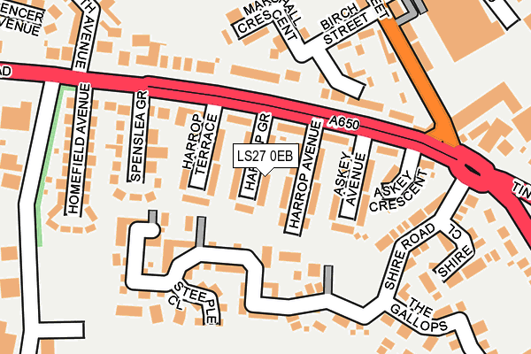 LS27 0EB map - OS OpenMap – Local (Ordnance Survey)