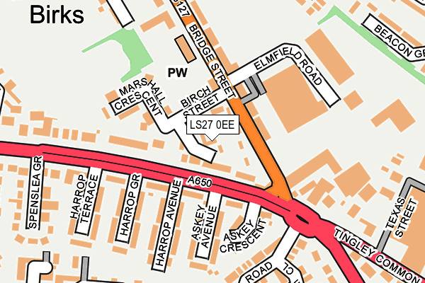 LS27 0EE map - OS OpenMap – Local (Ordnance Survey)