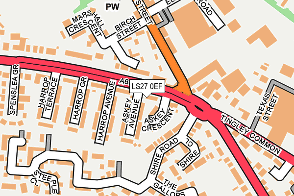 LS27 0EF map - OS OpenMap – Local (Ordnance Survey)