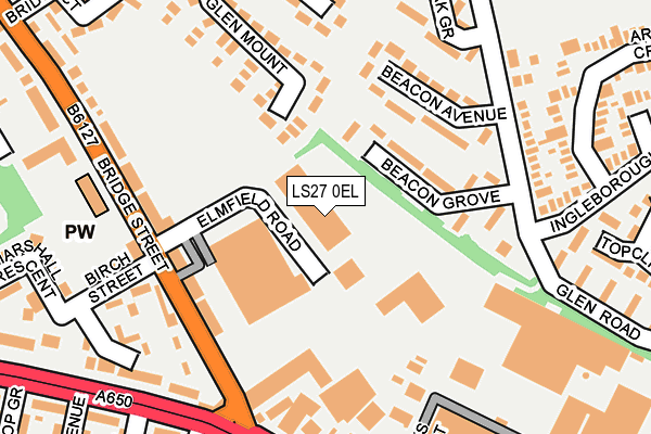 LS27 0EL map - OS OpenMap – Local (Ordnance Survey)