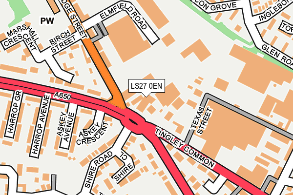 LS27 0EN map - OS OpenMap – Local (Ordnance Survey)