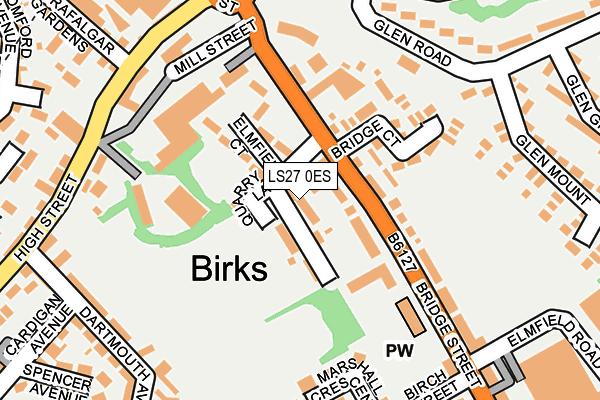 LS27 0ES map - OS OpenMap – Local (Ordnance Survey)