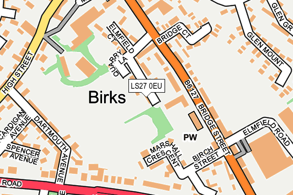 LS27 0EU map - OS OpenMap – Local (Ordnance Survey)