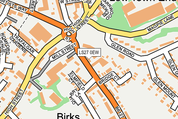 LS27 0EW map - OS OpenMap – Local (Ordnance Survey)