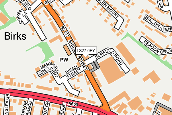 LS27 0EY map - OS OpenMap – Local (Ordnance Survey)