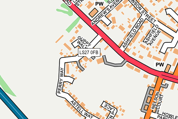 LS27 0FB map - OS OpenMap – Local (Ordnance Survey)