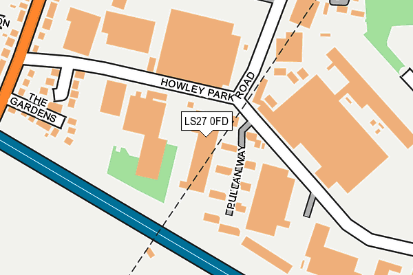 LS27 0FD map - OS OpenMap – Local (Ordnance Survey)
