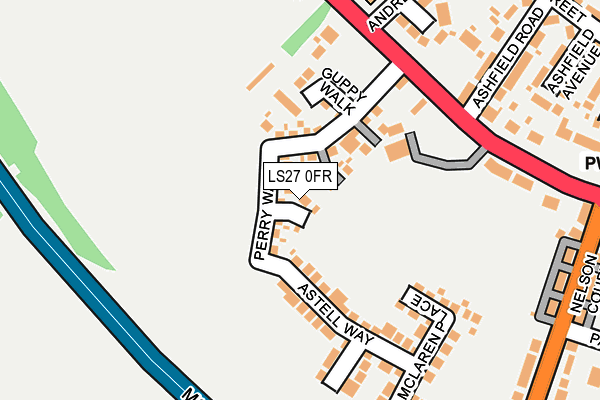 LS27 0FR map - OS OpenMap – Local (Ordnance Survey)