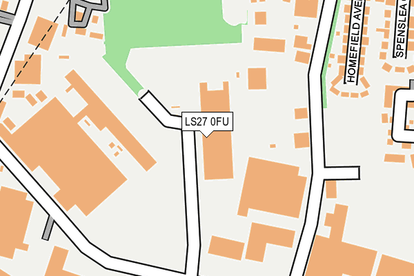 LS27 0FU map - OS OpenMap – Local (Ordnance Survey)