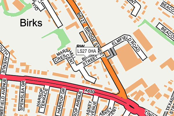 LS27 0HA map - OS OpenMap – Local (Ordnance Survey)