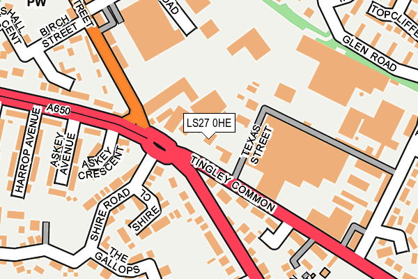 LS27 0HE map - OS OpenMap – Local (Ordnance Survey)