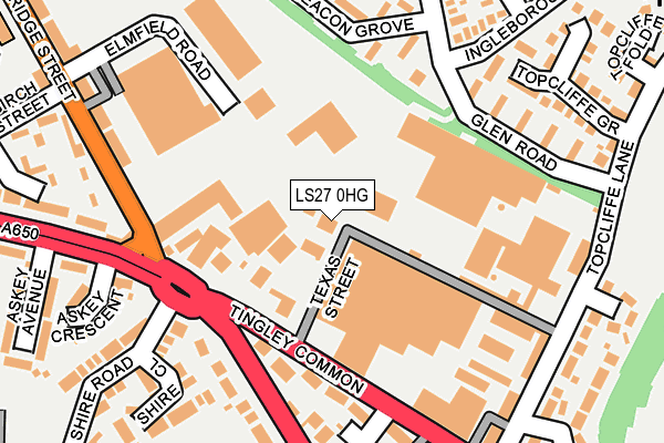 LS27 0HG map - OS OpenMap – Local (Ordnance Survey)