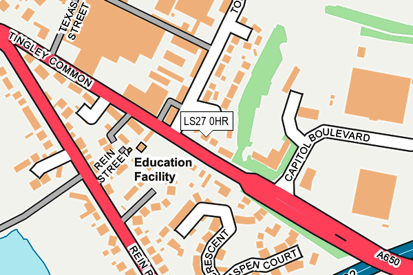 LS27 0HR map - OS OpenMap – Local (Ordnance Survey)