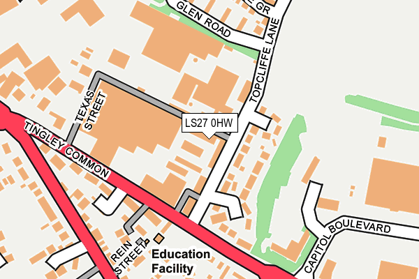 LS27 0HW map - OS OpenMap – Local (Ordnance Survey)