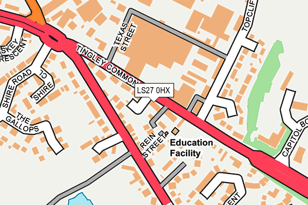 LS27 0HX map - OS OpenMap – Local (Ordnance Survey)